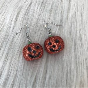 Glitter Pumpkin Earrings